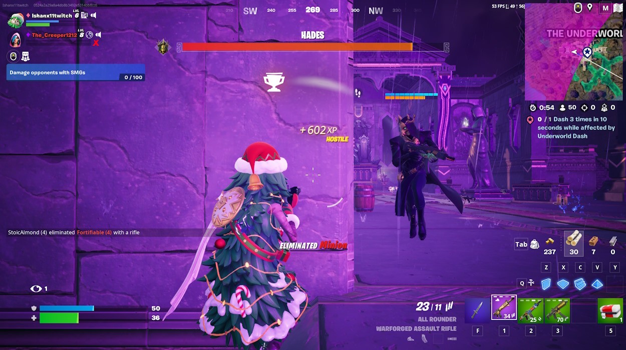 Chiến đấu với Hades trong Fortnite