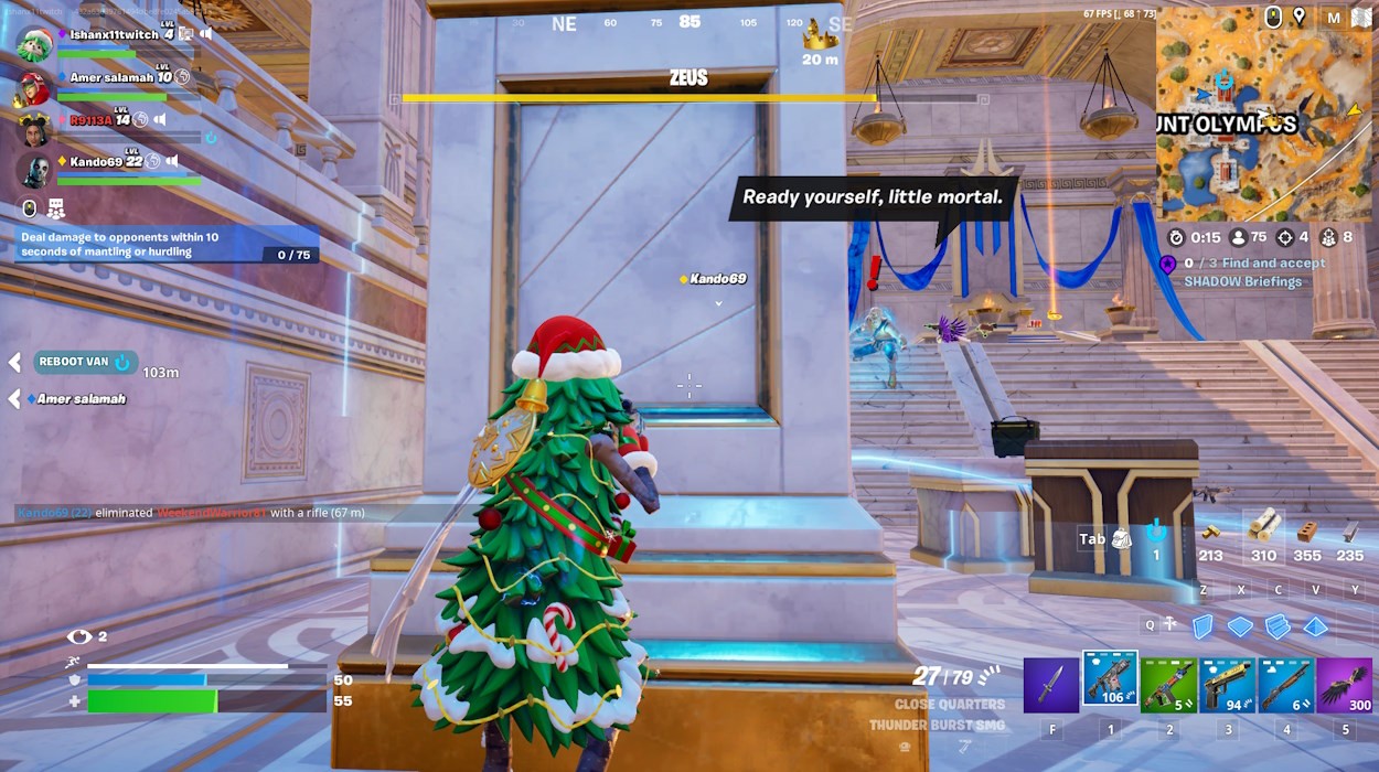 Chiến đấu với Zeus trong Fortnite Chapter 5 Season 2