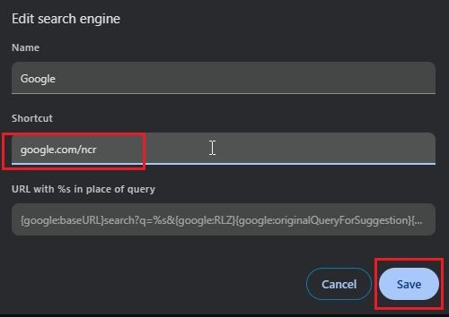 Chỉnh sửa công cụ tìm kiếm trong Chrome, thay đổi shortcut để tùy chỉnh tìm kiếm