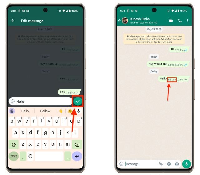 Chỉnh sửa tin nhắn đã gửi trên Whatsapp