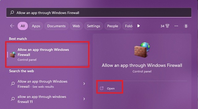 Cho phép một ứng dụng qua Tường lửa Windows