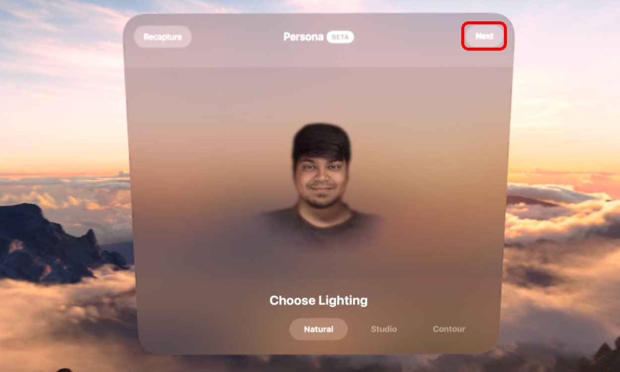 Chọn ánh sáng cho Persona trên Apple Vision Pro