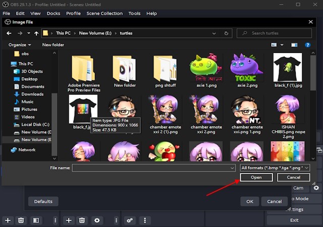 Chọn hình ảnh hoặc logo phù hợp để tăng tính chuyên nghiệp cho stream OBS.