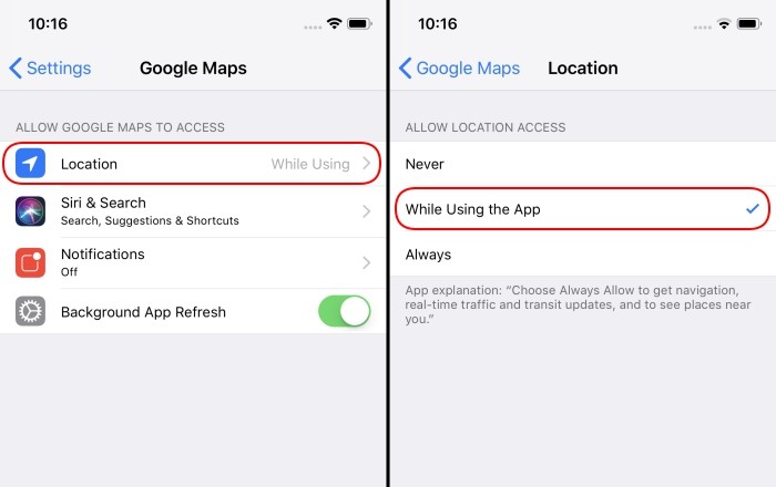 Chọn khi nào ứng dụng truy cập vị trí trên iOS