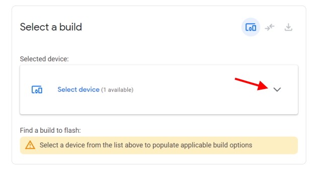 Chọn thiết bị để cài đặt Android 14