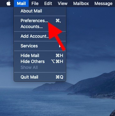 Chọn Tùy chọn trong Mail trên macOS