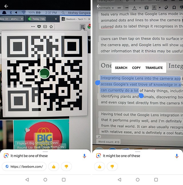 Chức năng của Google Lens trên OnePlus 6