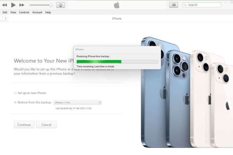 Chuyển dữ liệu từ iPhone sang iPhone bằng iTunes
