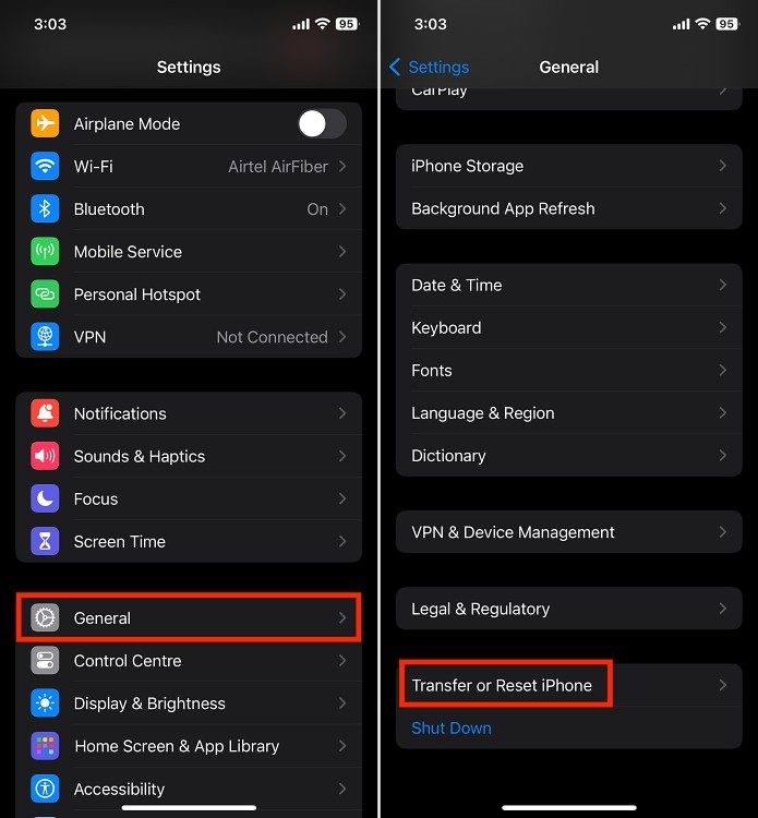 Chuyển hoặc Đặt lại iPhone