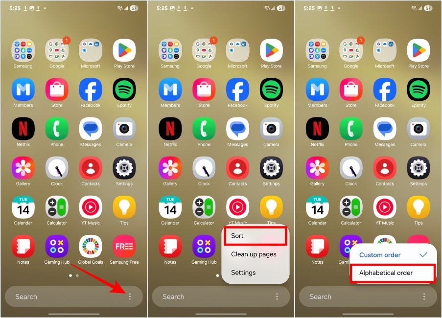 Cách Chuyển Đổi Giữa Ngăn Kéo Ứng Dụng Ngang và Dọc trên One UI 7 (Samsung)