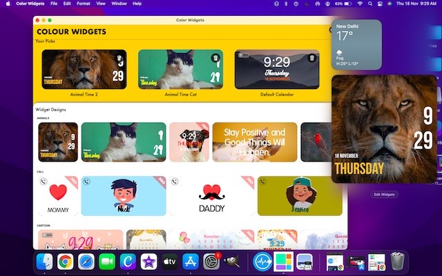 Color Widgets cho Mac