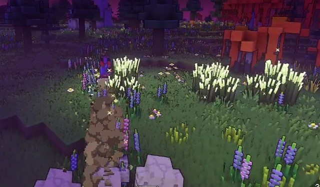 Cọng cỏ tăng tốc độ trong Minecraft Legends