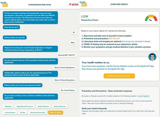 Airtel Ra Mắt Công Cụ Kiểm Tra Triệu Chứng COVID-19 Phối Hợp Cùng Bệnh Viện Apollo