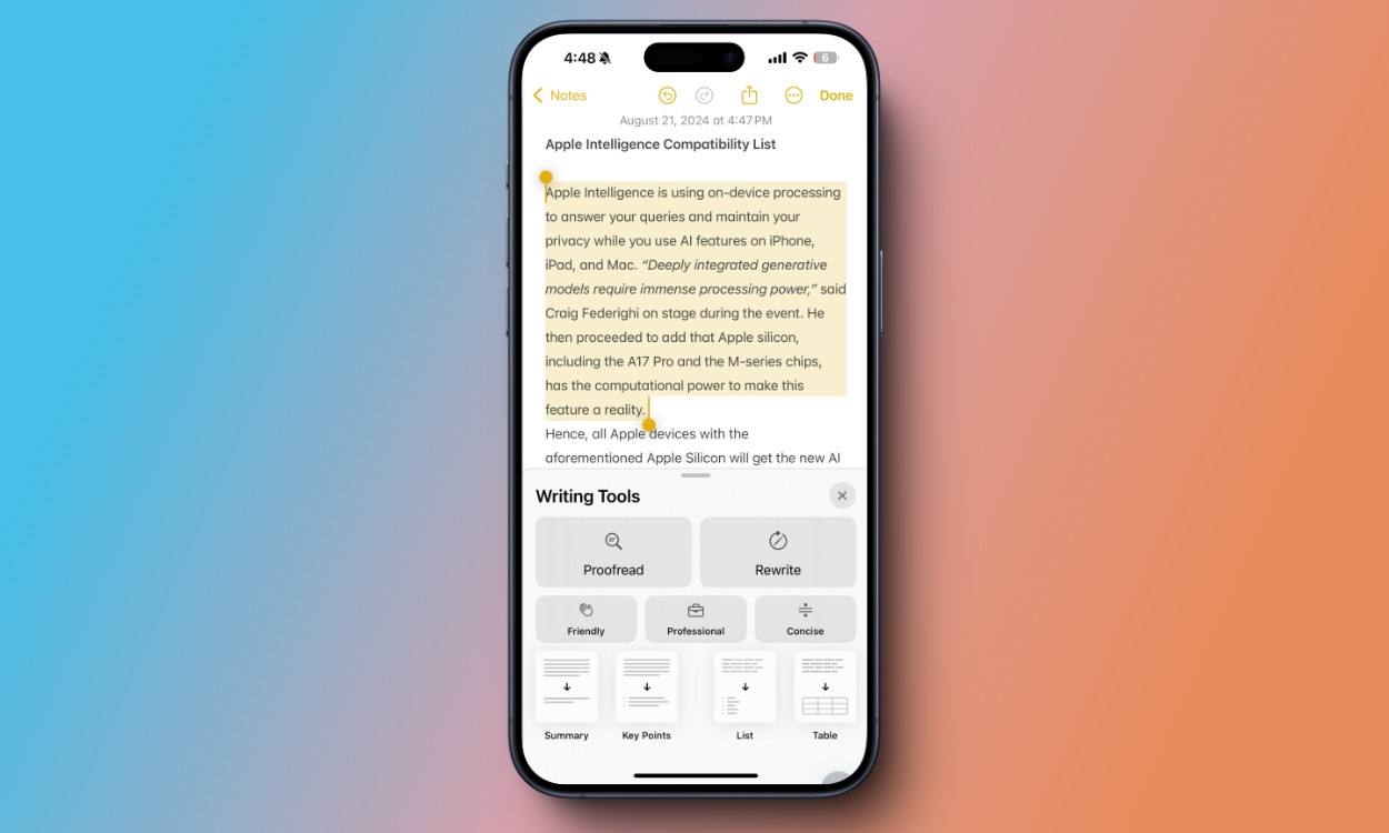 Công cụ viết Apple Intelligence