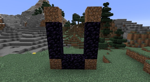 Cổng Địa Ngục chưa hoàn thành trong Minecraft, cần thêm Obsidian để hoàn thiện khung