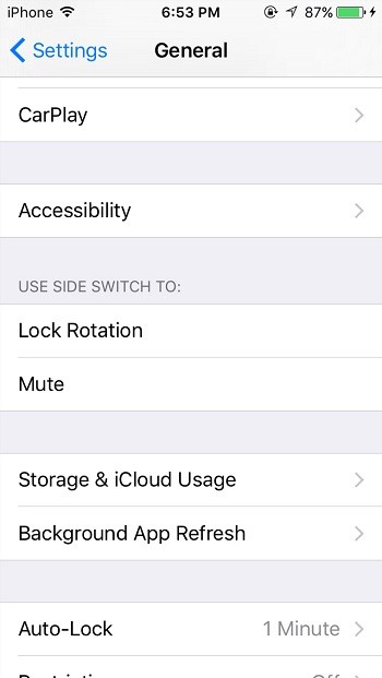 Công Tắc Bên Hông iOS 9