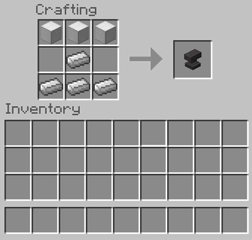 Công thức chế tạo đe trong Minecraft