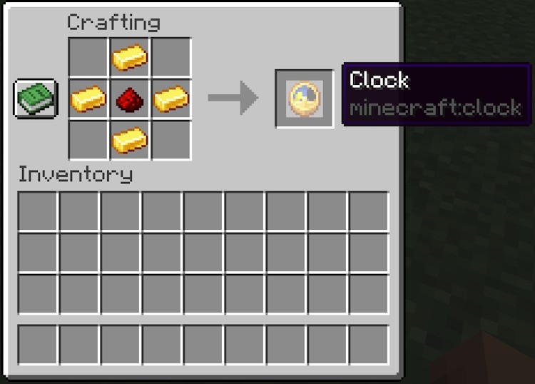 Công thức chế tạo đồng hồ Minecraft
