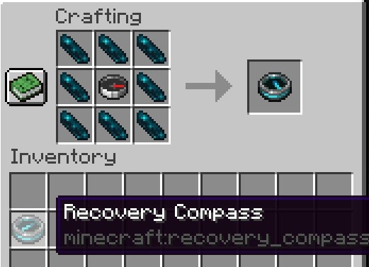 Công thức chế tạo Recovery Compass trong Minecraft