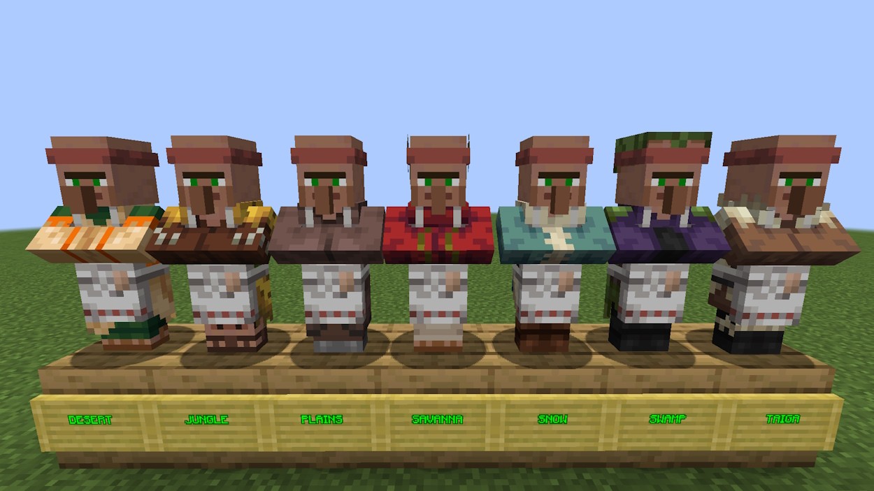 Dân làng người bán thịt từ các quần xã khác nhau trong Minecraft