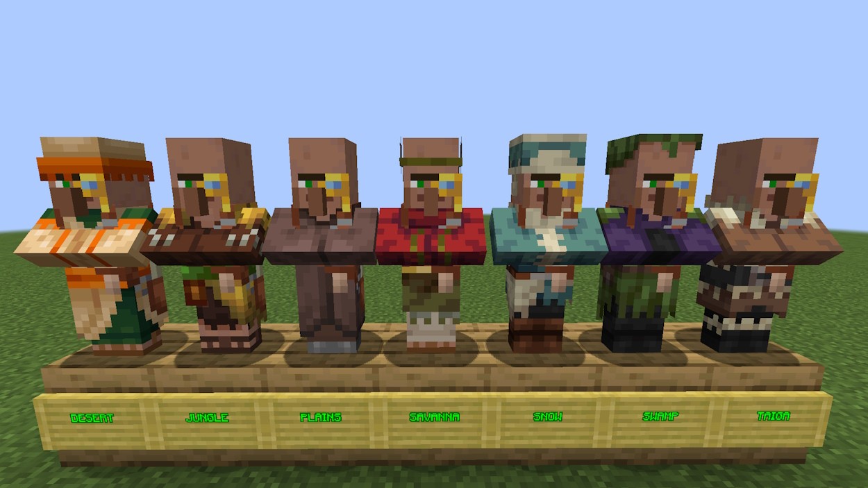 Dân làng người vẽ bản đồ từ các quần xã khác nhau trong Minecraft