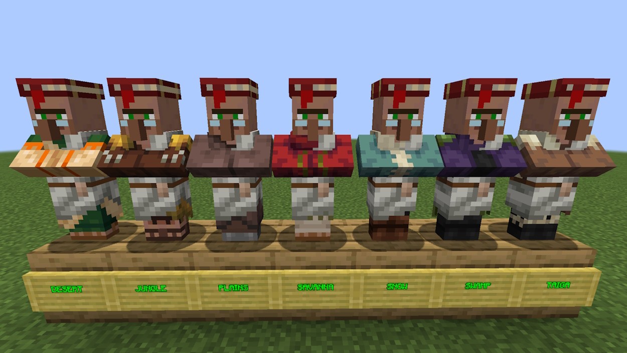Dân làng thủ thư từ các quần xã khác nhau trong Minecraft