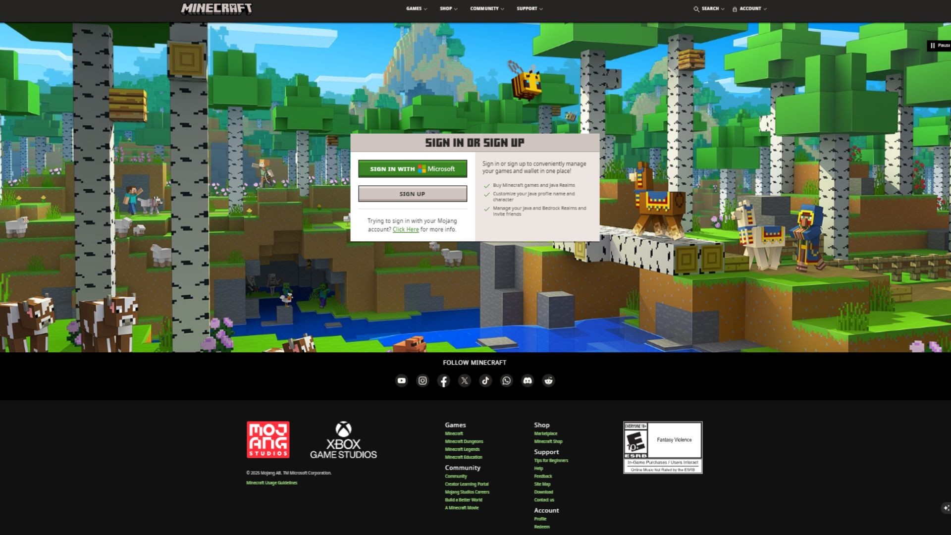 Đăng nhập vào Minecraft