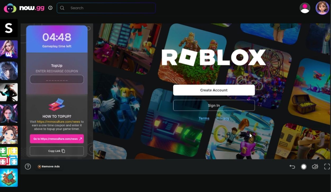 Đăng nhập vào Roblox