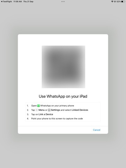 Đăng nhập WhatsApp bằng mã QR