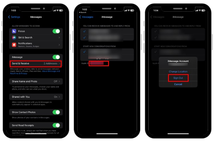 Đăng xuất khỏi tài khoản iMessage trên iPhone