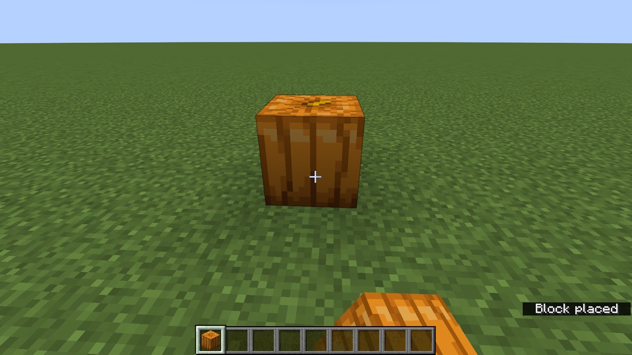 Đặt bí ngô trong thế giới Minecraft