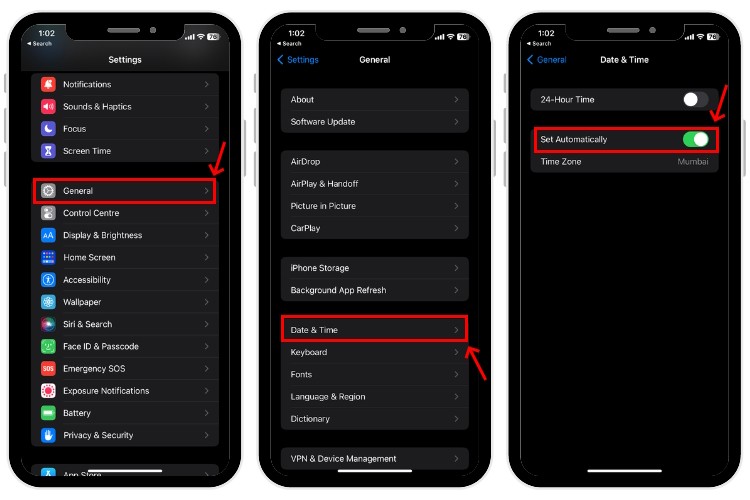 Đặt Ngày và Giờ Tự động trên iPhone
