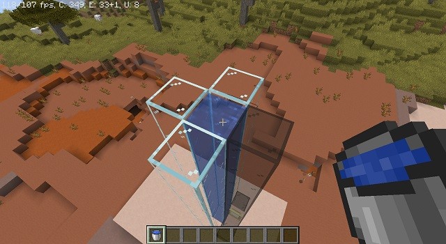 Đặt nước vào thang máy nước - Cách xây thang máy nước trong Minecraft