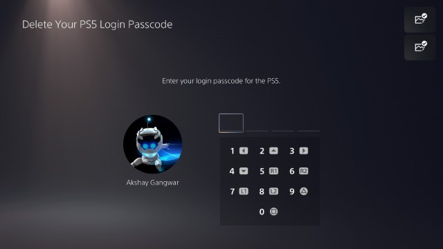 delete ps5 login passcode enter pin
