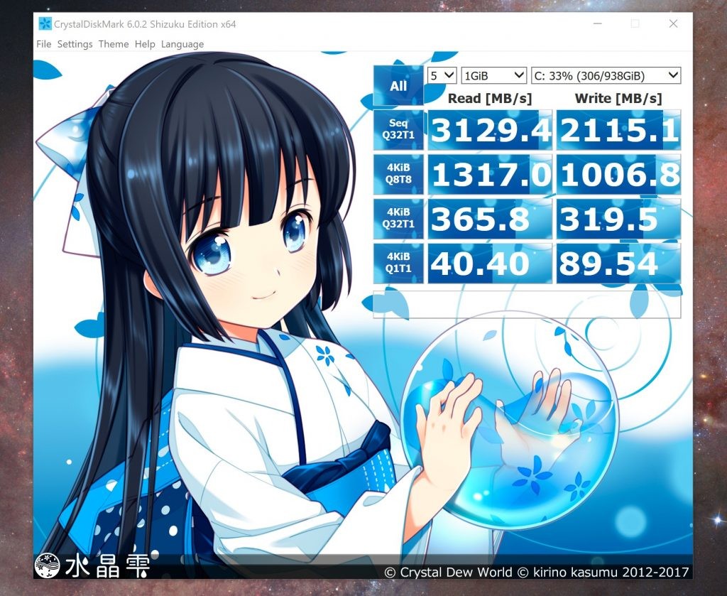 Dell XPS 15 9570 CrystalDiskMark