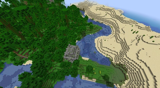Đền Jungle Ngay Tại Điểm Spawn - Seed Minecraft Jungle Giá Trị