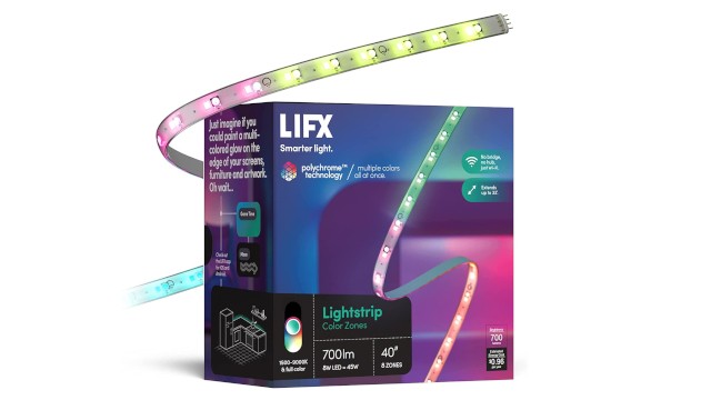 Đèn LED dây LIFX 40 Color Zones Lightstrip với 8 vùng màu có thể điều chỉnh, kết nối Wi-Fi trực tiếp, tạo không gian sống động cho TV hoặc góc chơi game