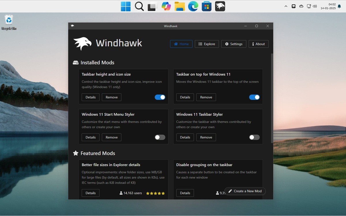 Di chuyển Taskbar lên trên cùng trên Windows 11