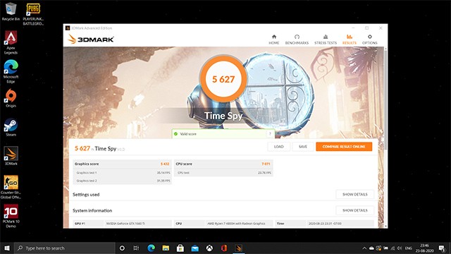 Điểm 3DMark Time Spy của TUF Gaming A15 2025
