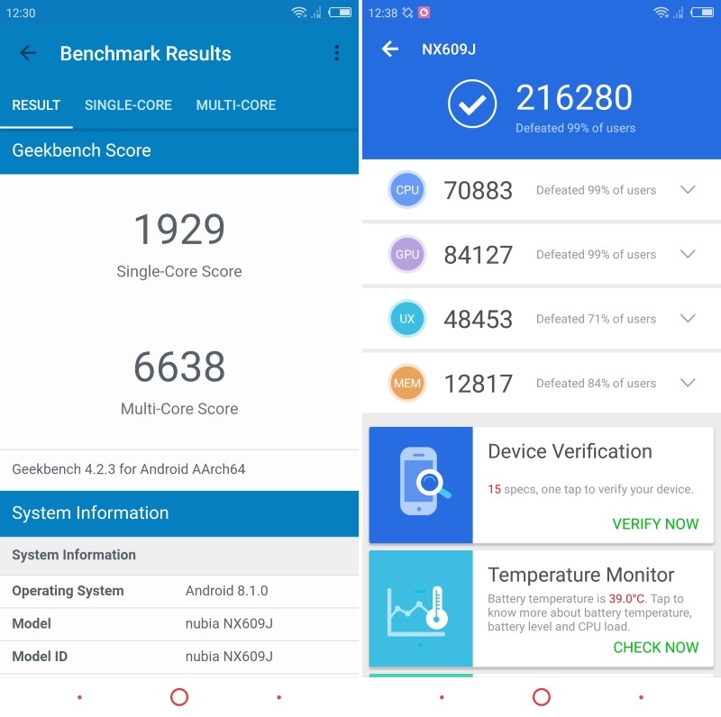 Điểm chuẩn Antutu và Geekbench của Nubia Red Magic
