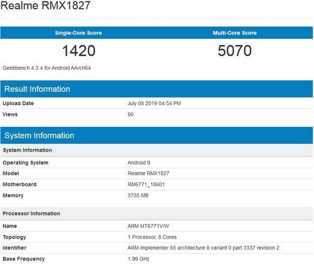 Realme 3i Sắp Ra Mắt Tại Ấn Độ Với Chip MediaTek Helio P60