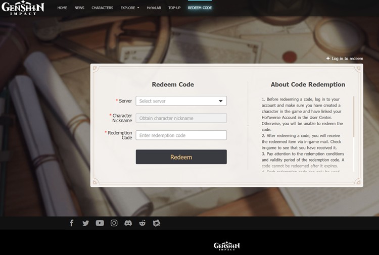 Đổi code Genshin Impact