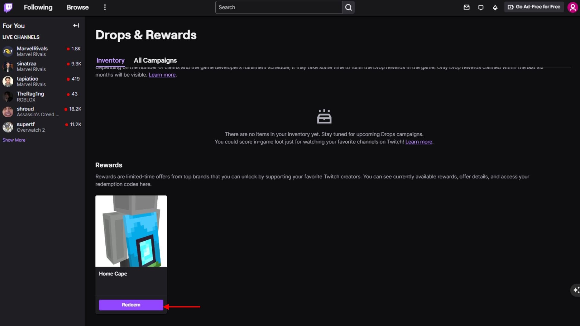 Đổi mã áo choàng Home Minecraft