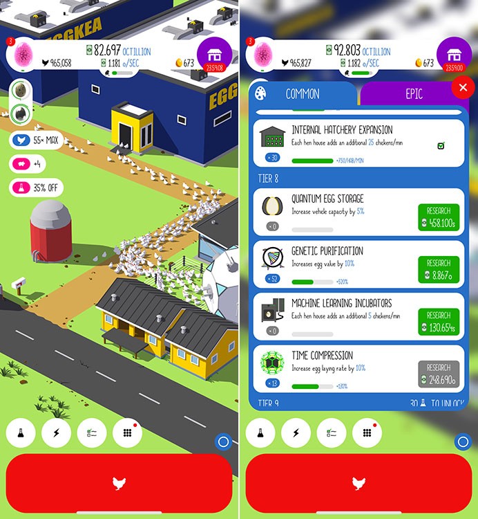 Egg, Inc. - Game idle trên iPhone