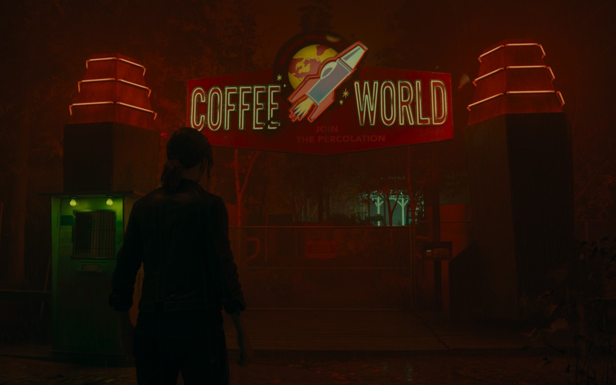 Faden đứng trước Coffee World trong AW 2 Night Springs DLC