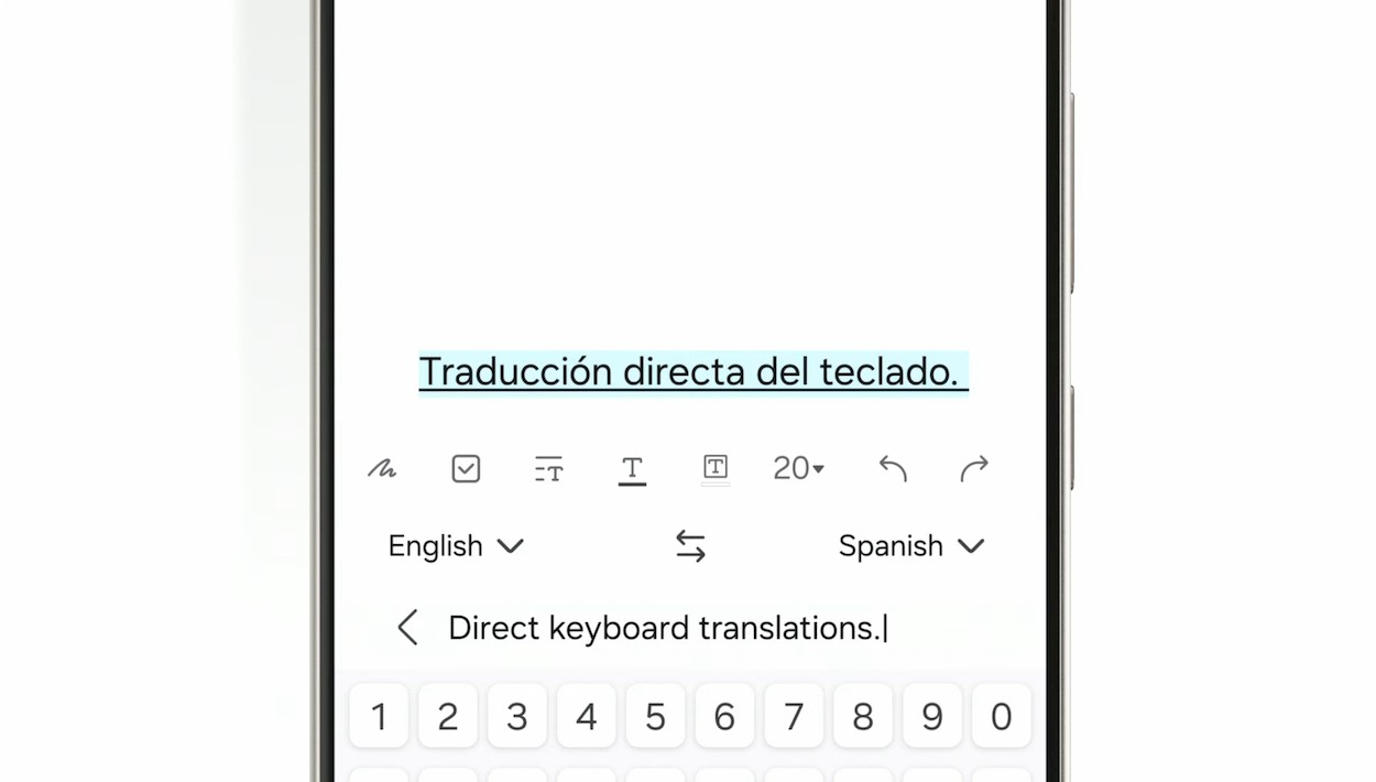 Galaxy AI Direct Keyboard Translations
