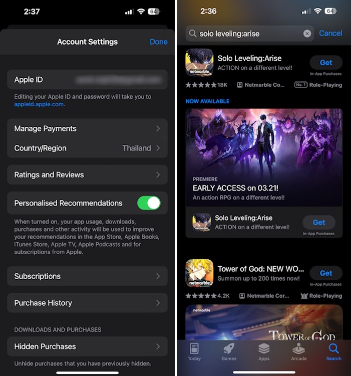 Game Solo Leveling: Arise trong App Store