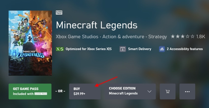 Giá của Minecraft Legends