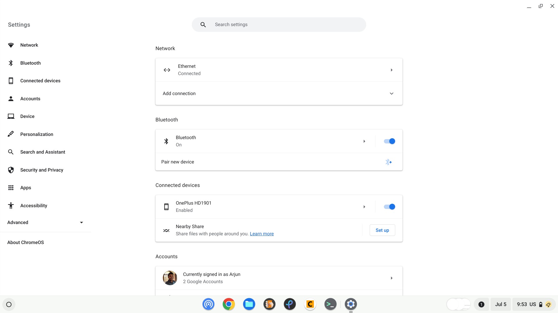 Giao diện bo góc tròn trên ChromeOS