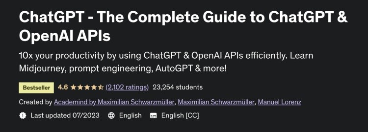 Giao diện khóa học ChatGPT &amp; Open API